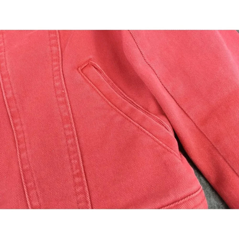 Ralph Lauren Jeans Co. Womens M Vintage Red Denim Jean Jacket Metal Logo Buttons - Picture 11 of 16